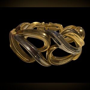 Vintage Costume Two Tone Bangle Bracelet #7705